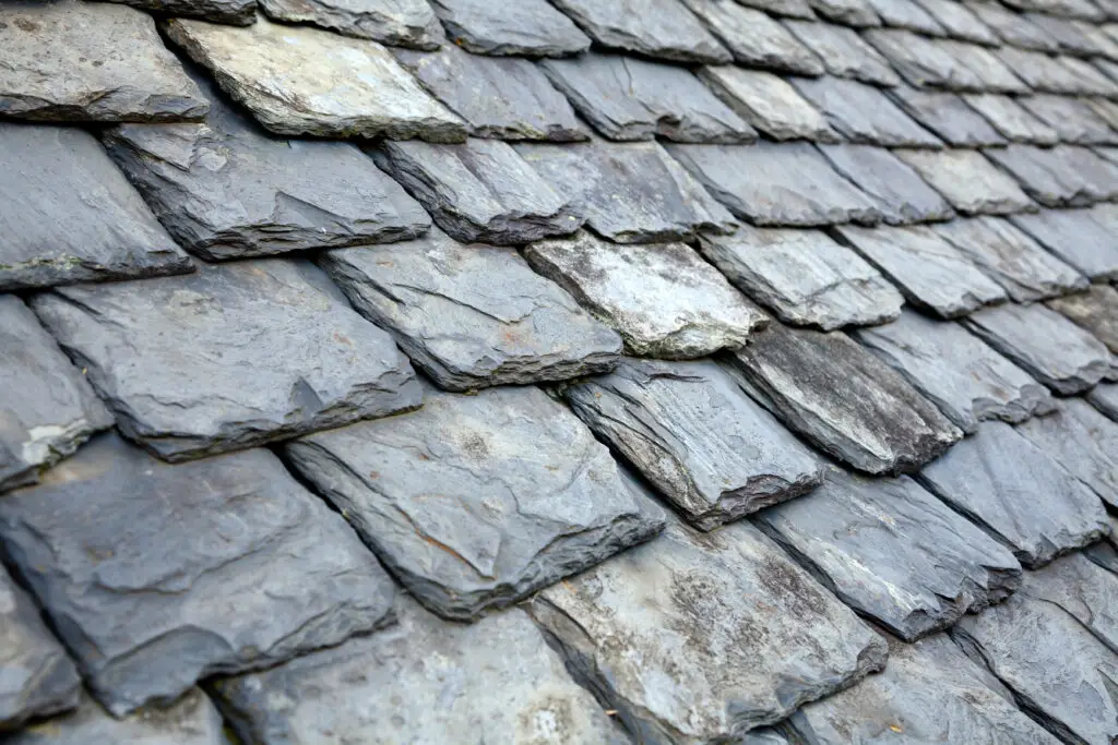 Aged slate tile roof
