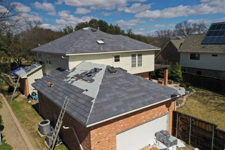 Slate tile roof installation