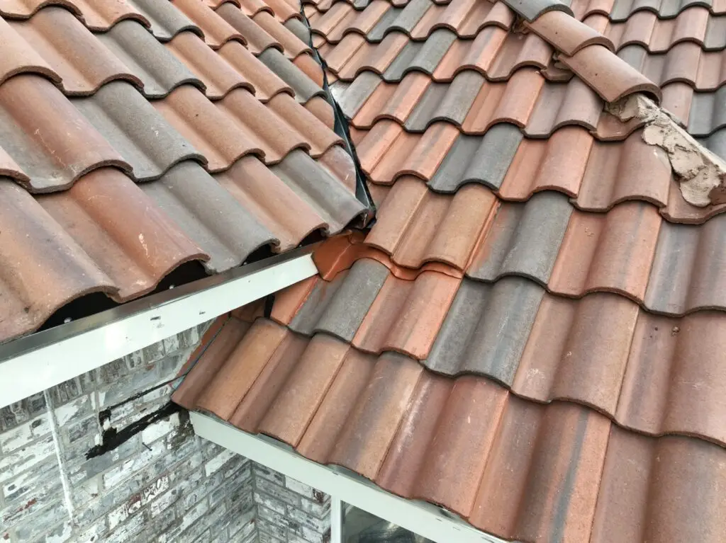 Completed tile roof edge repair and new gutter system by Shepherd Tile Roofing