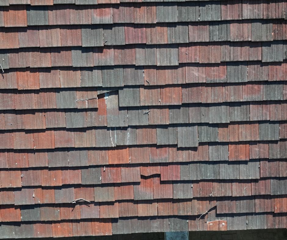 broken tile on tile roof in Irving, Texas