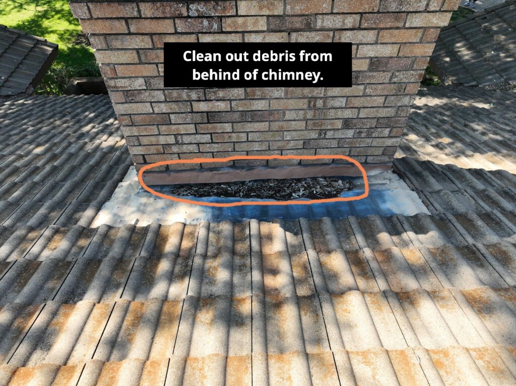 chimney on tile roof