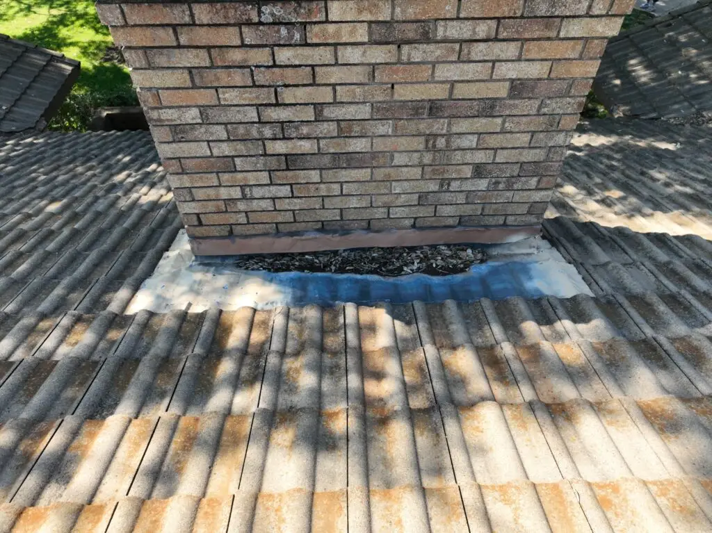 chimney on tile roof