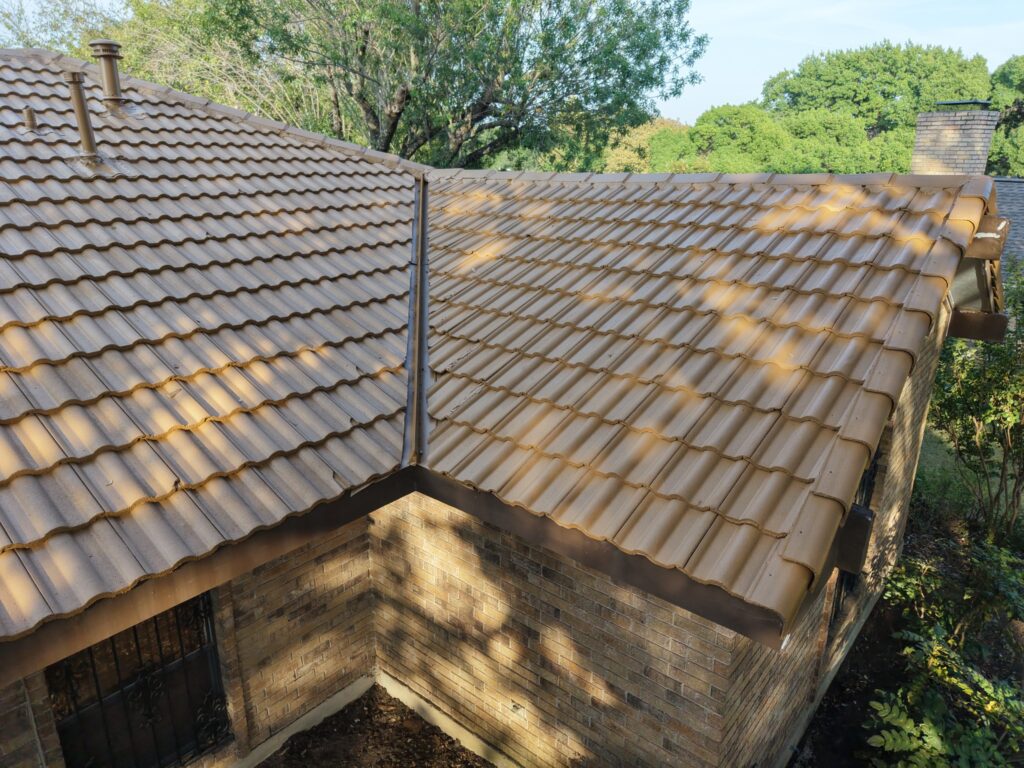 close up Completed full roof replacement