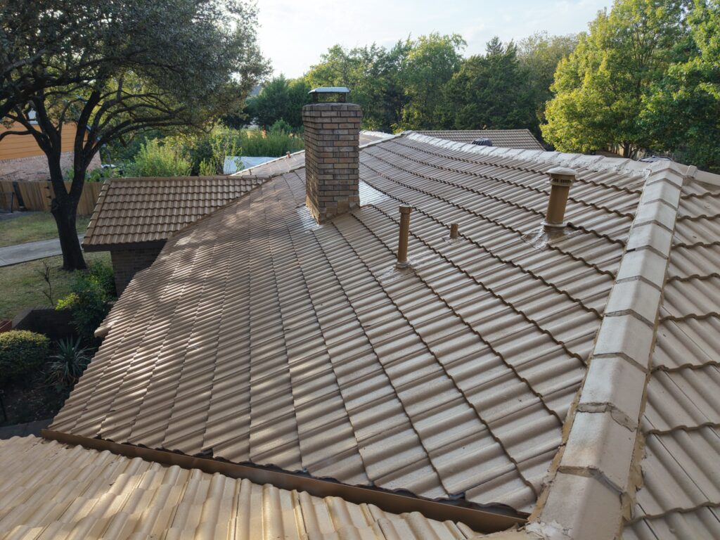 close up Completed full roof replacement