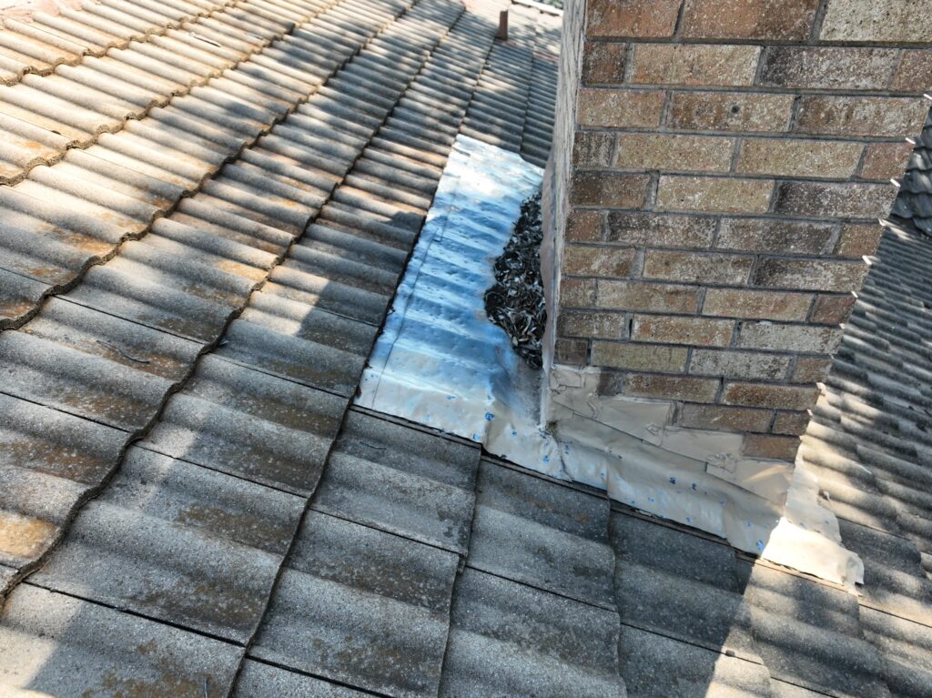 chimney flashing on tile roof